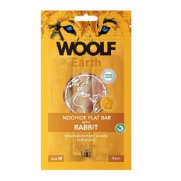 Woolf Earth NooHide FlatBar Kanin Naturlige Tyggeben MEDIUM 3stk